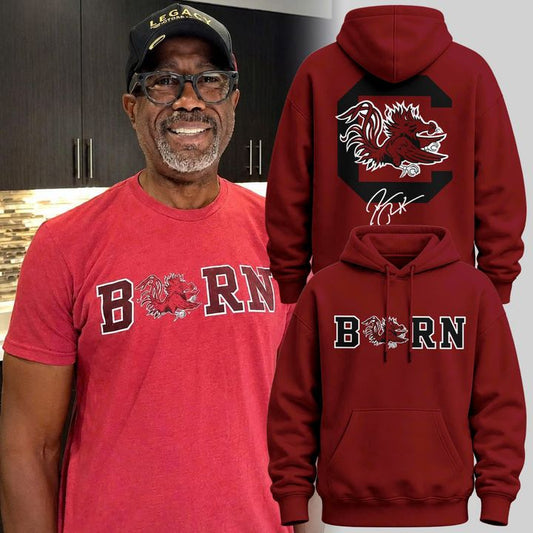 Limited edition Hoodie "Born a Gamecock" Signatures Print of Darius Rucker for South Carolina Gamecocks fans