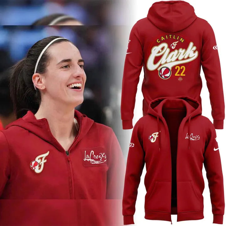 Indiana Fever 2026 Caitlin Clark Red Zip Hoodie