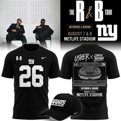 Limited Edition New York Giants x Usher & Chris Brown 2026 T-shirt