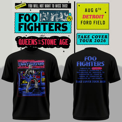 Foo Fighters Take Cover Tour 2026 Detroit MI T-Shirt