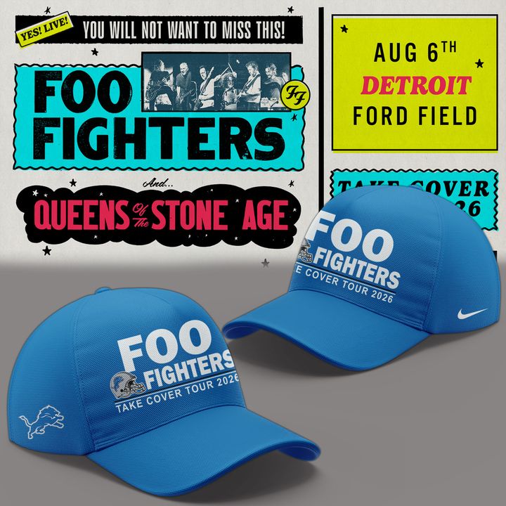 02.16. Limited Edition Foo Fighters x Detroit Lions - TAKE COVER TOUR 2026 T-Shirt