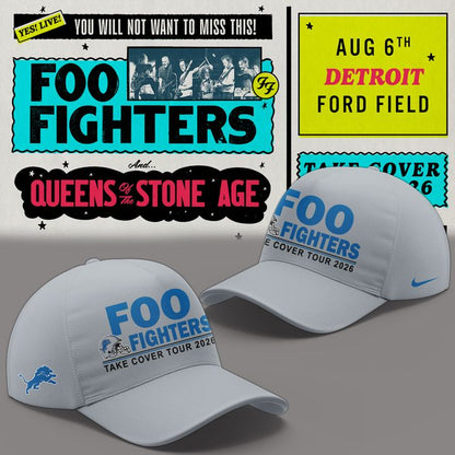 02.40. Special Hoodie Foo Fighters x Detroit Lions - TAKE COVER TOUR 2026 Hoodie