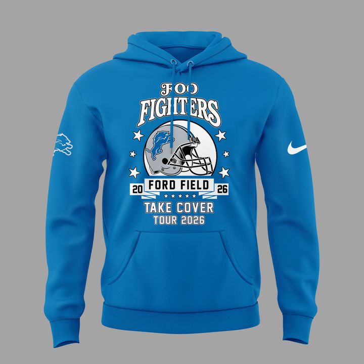 02.26. New Hoodie Foo Fighters x Detroit Lions - TAKE COVER TOUR 2026 Hoodie