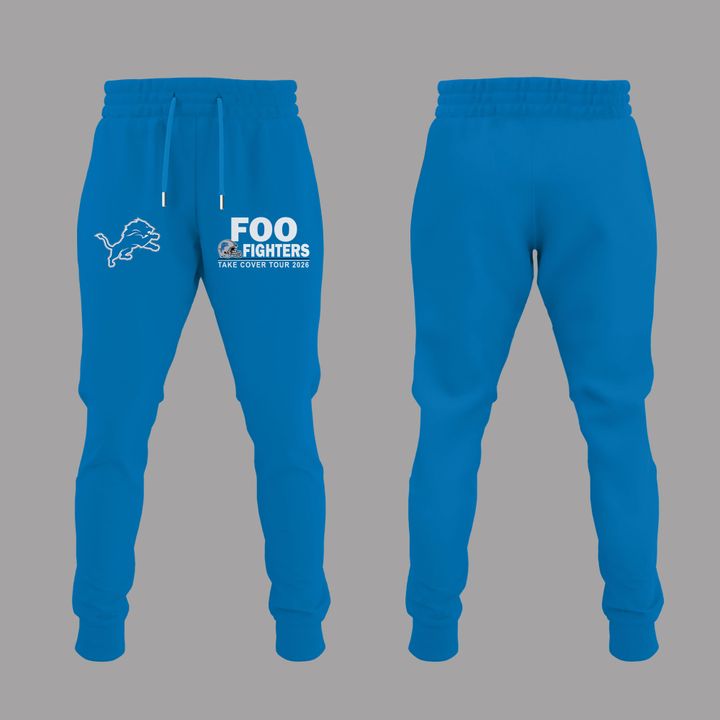 02.08. New Blue Hoodie Foo Fighters x Detroit Lions - TAKE COVER TOUR 2026 Hoodie