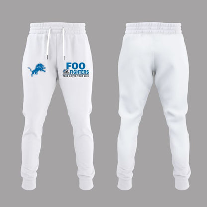 02.36. White Hoodie Foo Fighters x Detroit Lions - TAKE COVER TOUR 2026 Hoodie
