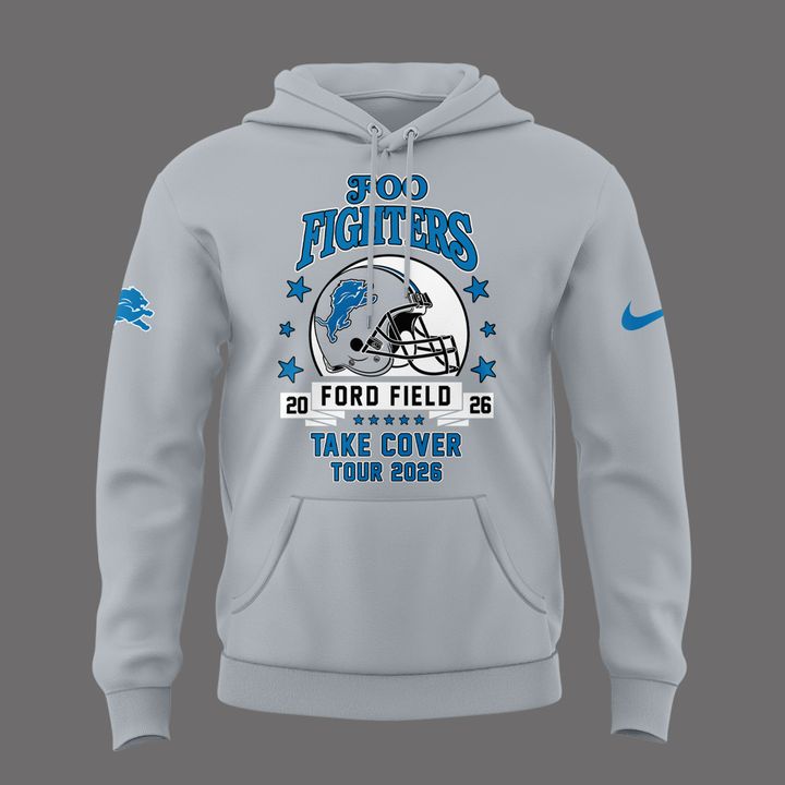 02.40. Special Hoodie Foo Fighters x Detroit Lions - TAKE COVER TOUR 2026 Hoodie