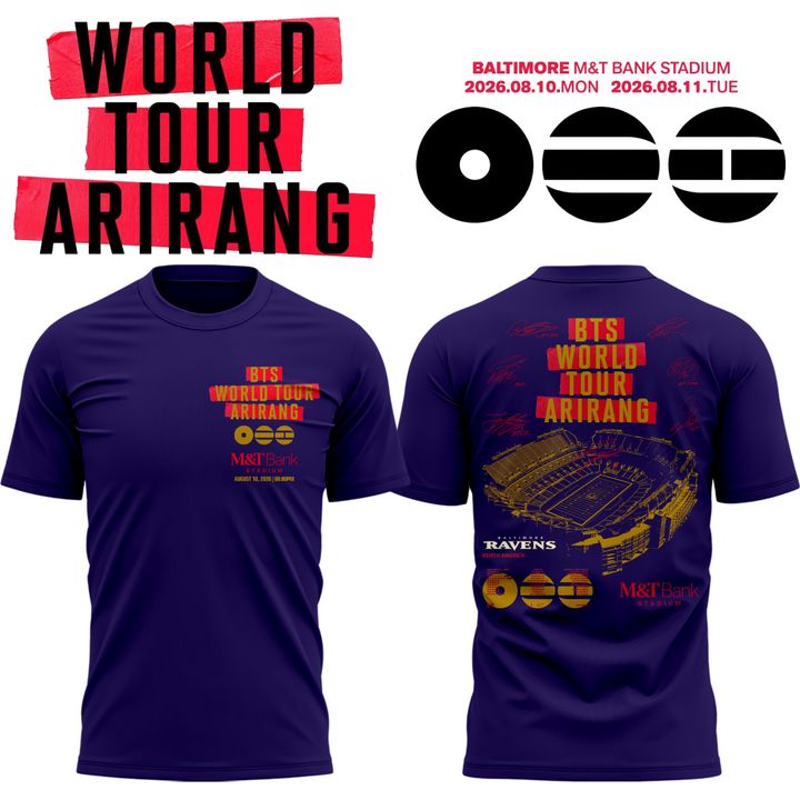 Baltimore Ravens x BTS WORLD TOUR 'ARIRANG' IN BALTIMORE Tshirt
