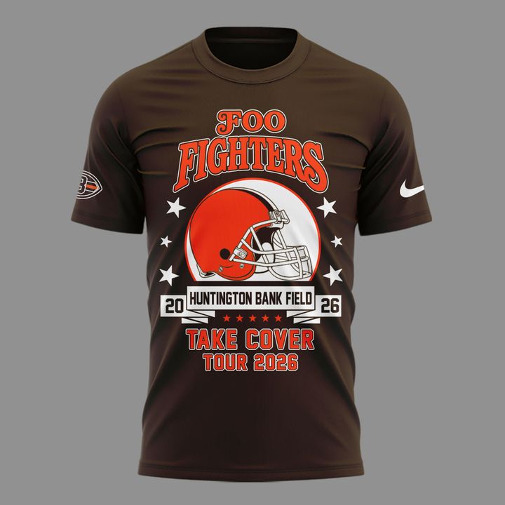 01. Newest Shirt Foo Fighters x Cleveland Browns - Take Cover Tour 2026 T-Shirt