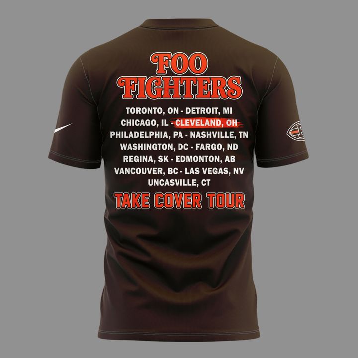 01. Newest Shirt Foo Fighters x Cleveland Browns - Take Cover Tour 2026 T-Shirt