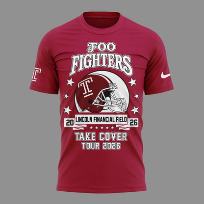 Newest Shirt Foo Fighters x Temple Football - Take Cover Tour 2026 T-Shirt