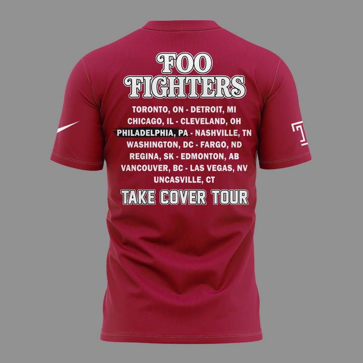 Newest Shirt Foo Fighters x Temple Football - Take Cover Tour 2026 T-Shirt
