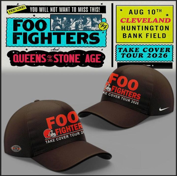 02.20. Perfect Shirt Foo Fighters x Cleveland Browns - Take Cover Tour 2026 T-Shirt