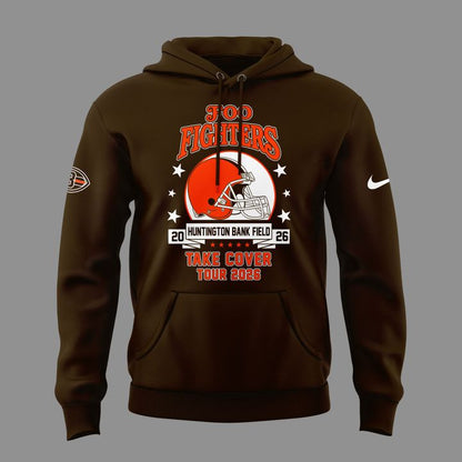 02.55. Perfect Hoodie Foo Fighters x Cleveland Browns Mascots - Take Cover Tour 2026 Hoodie