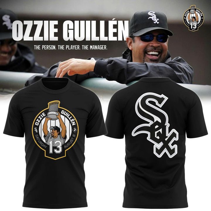 Unisex Black Chicago White Sox 2026 Ozzie Guillén T-shirt