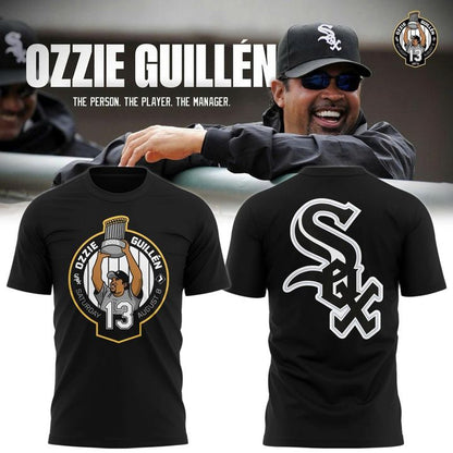 Unisex Black Chicago White Sox 2026 Ozzie Guillén T-shirt