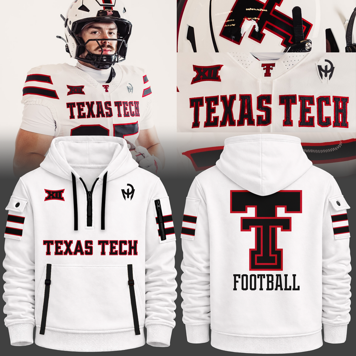 Limited edition TTU Football 2026 Quarter Zipper Hoodie