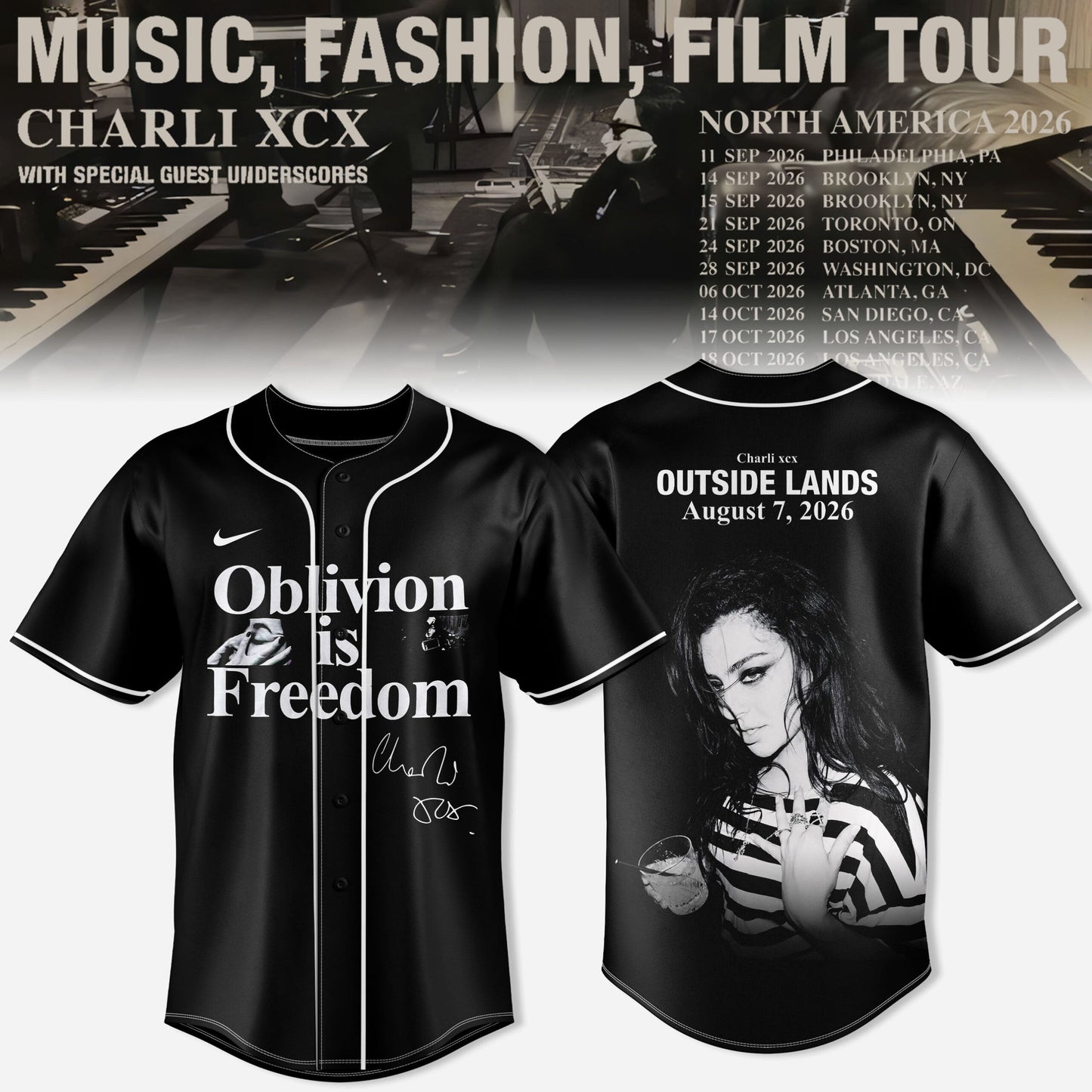 ChrlXCX Music Fashion Film 3D All-Over Print Baseball Jersey V2