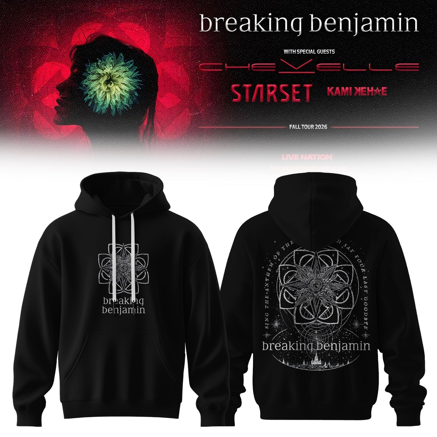 Breaking Benjamin American Tour 2026 Heavyweight 3D Graphic Hoodie V4