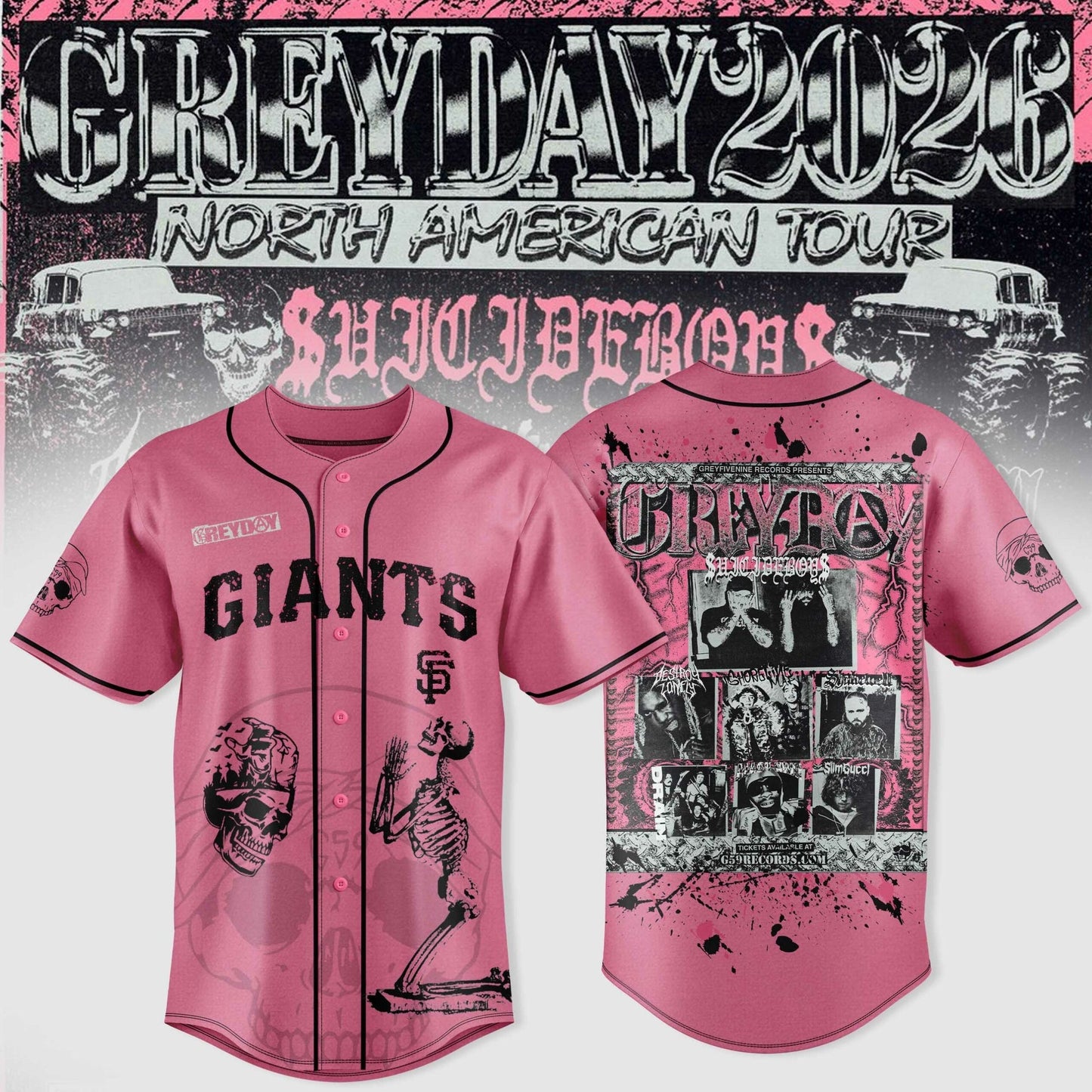 San Francisco Giants X $uicideboy$ Greyday 2026 – North American Tour Jersey