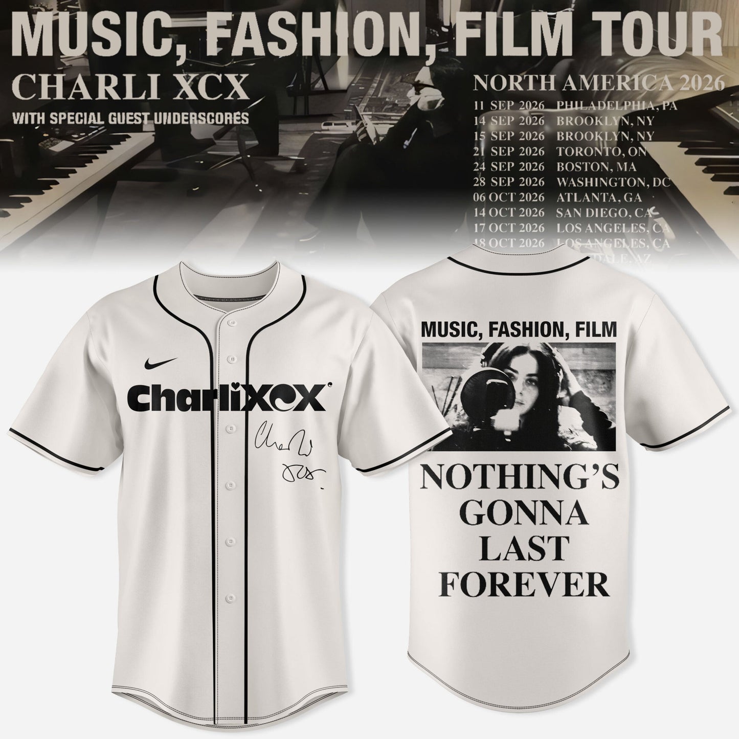 ChrlXCX Music Fashion Film 3D All-Over Print Baseball Jersey V1