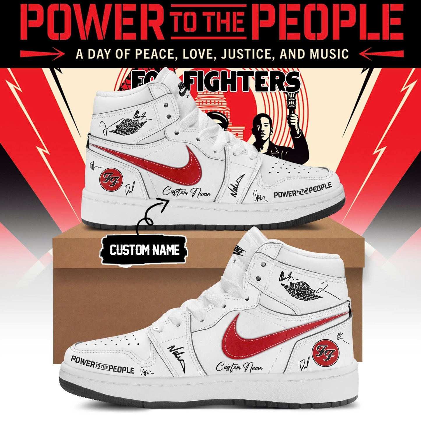 Foo Fighters -“Power to the people”- Limited Edition Signature – Shoes 1